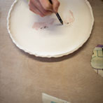 Rebecca Brown working in her studio 2019